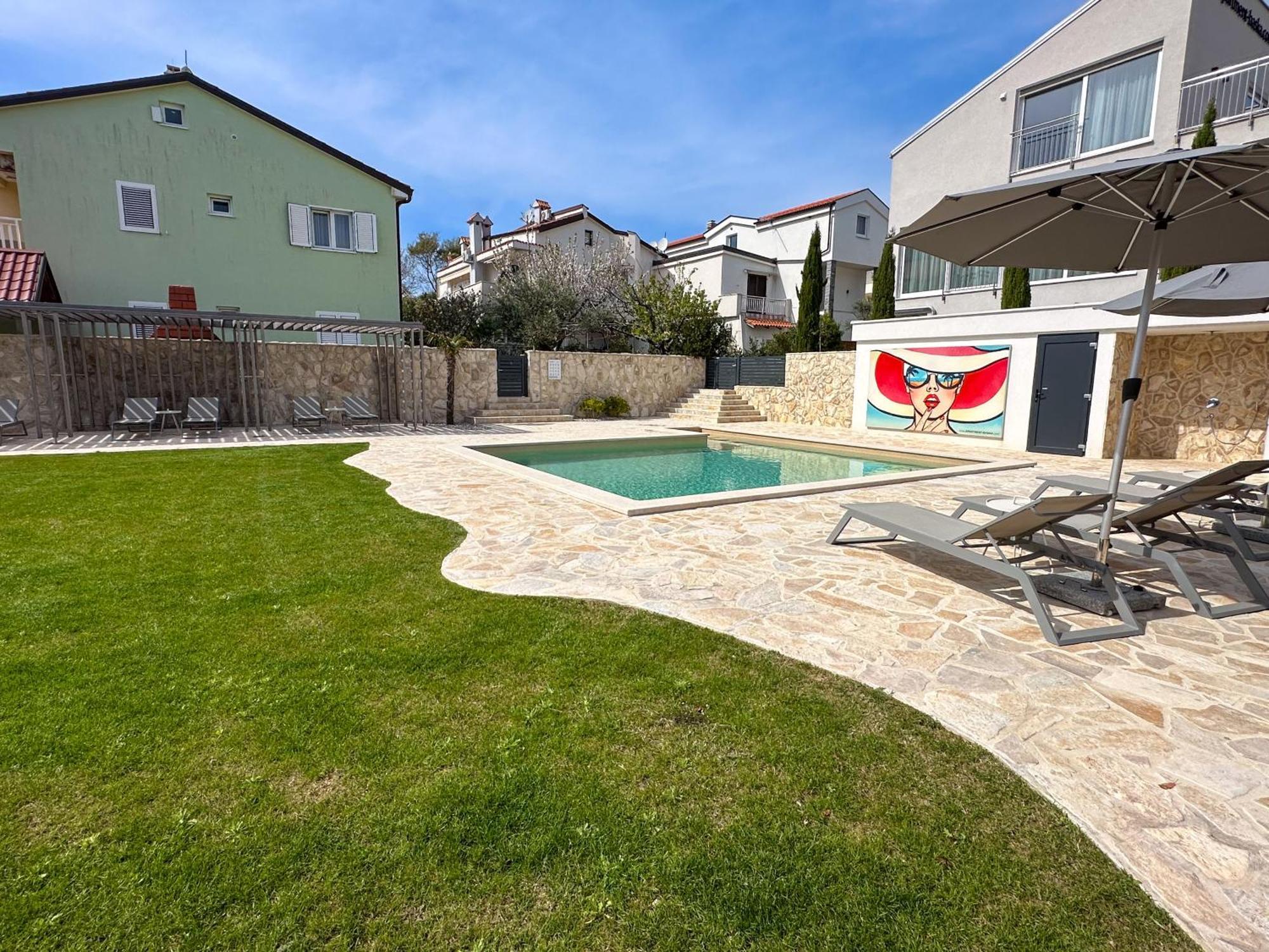 Apartment Baska Mit Poolarea - Krk, Kroatien Baška Exterior foto