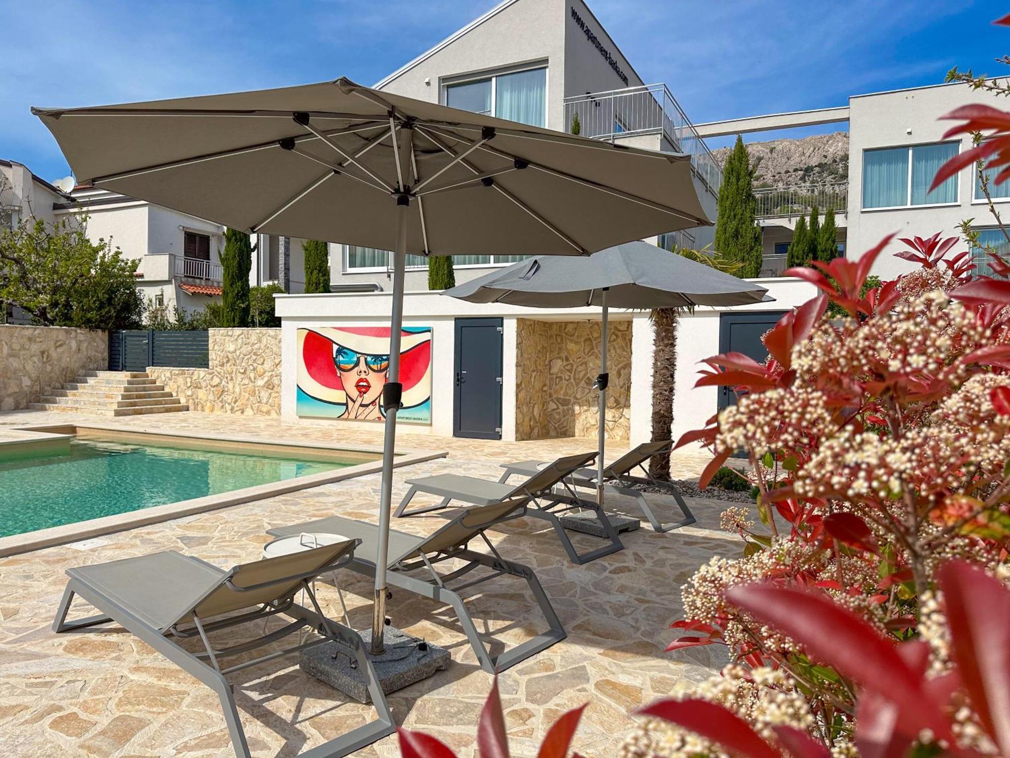 Apartment Baska Mit Poolarea - Krk, Kroatien Baška Exterior foto