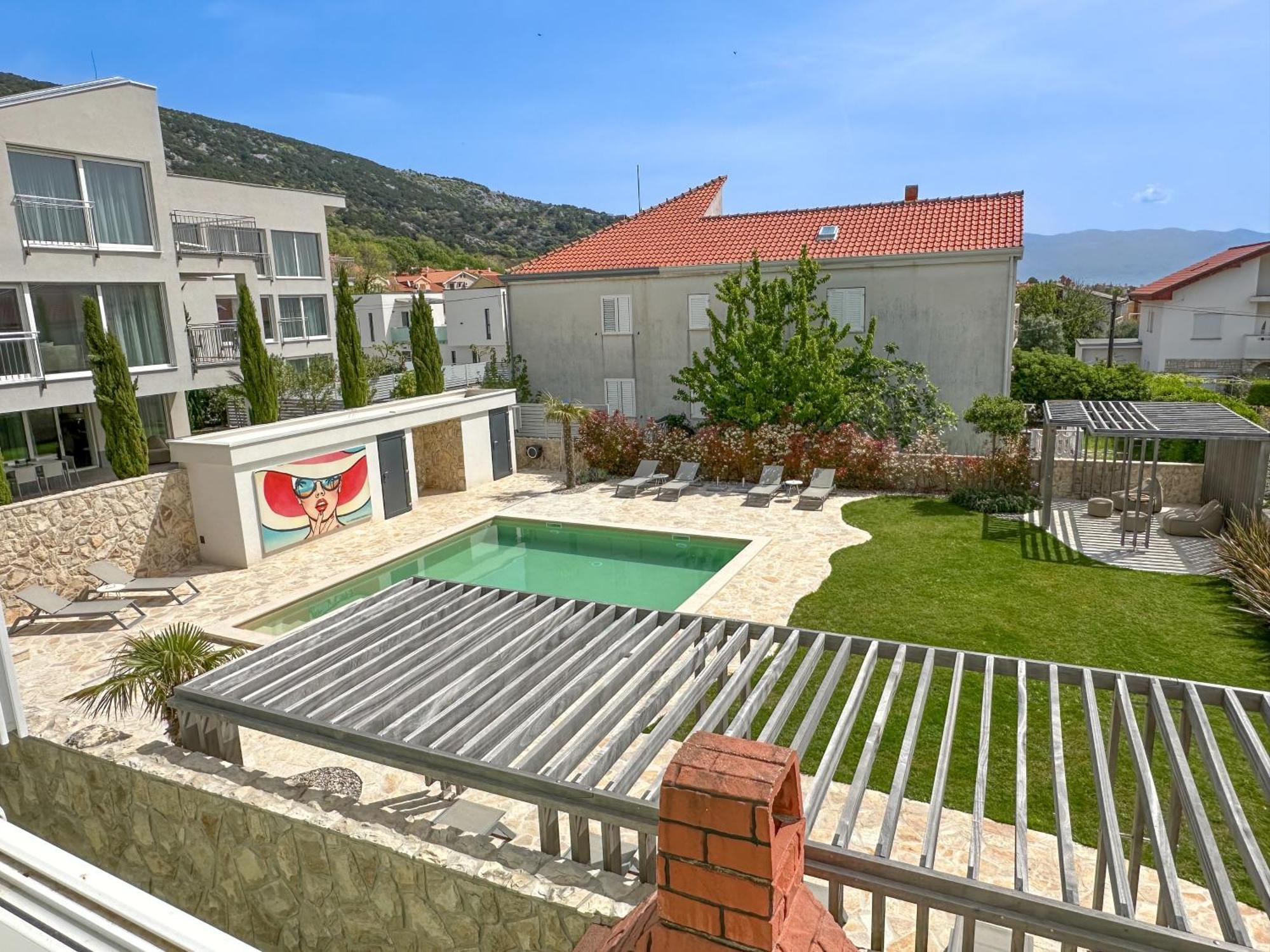 Apartment Baska Mit Poolarea - Krk, Kroatien Baška Exterior foto